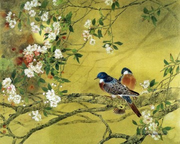 花 鳥 Painting - 春に酔った中国の絵画の鳥の花